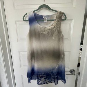 Grey blue Adore  Sleeveless Top Large